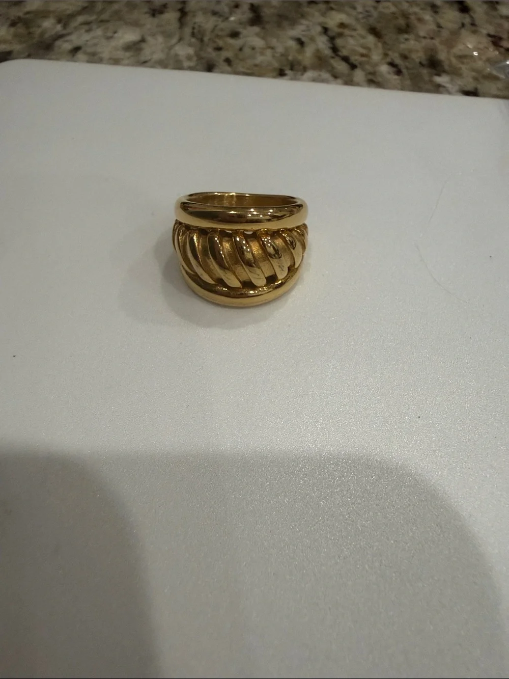 Boho Moon Gold-Tone Twisted Dome Women's Ring Size 6 1/2